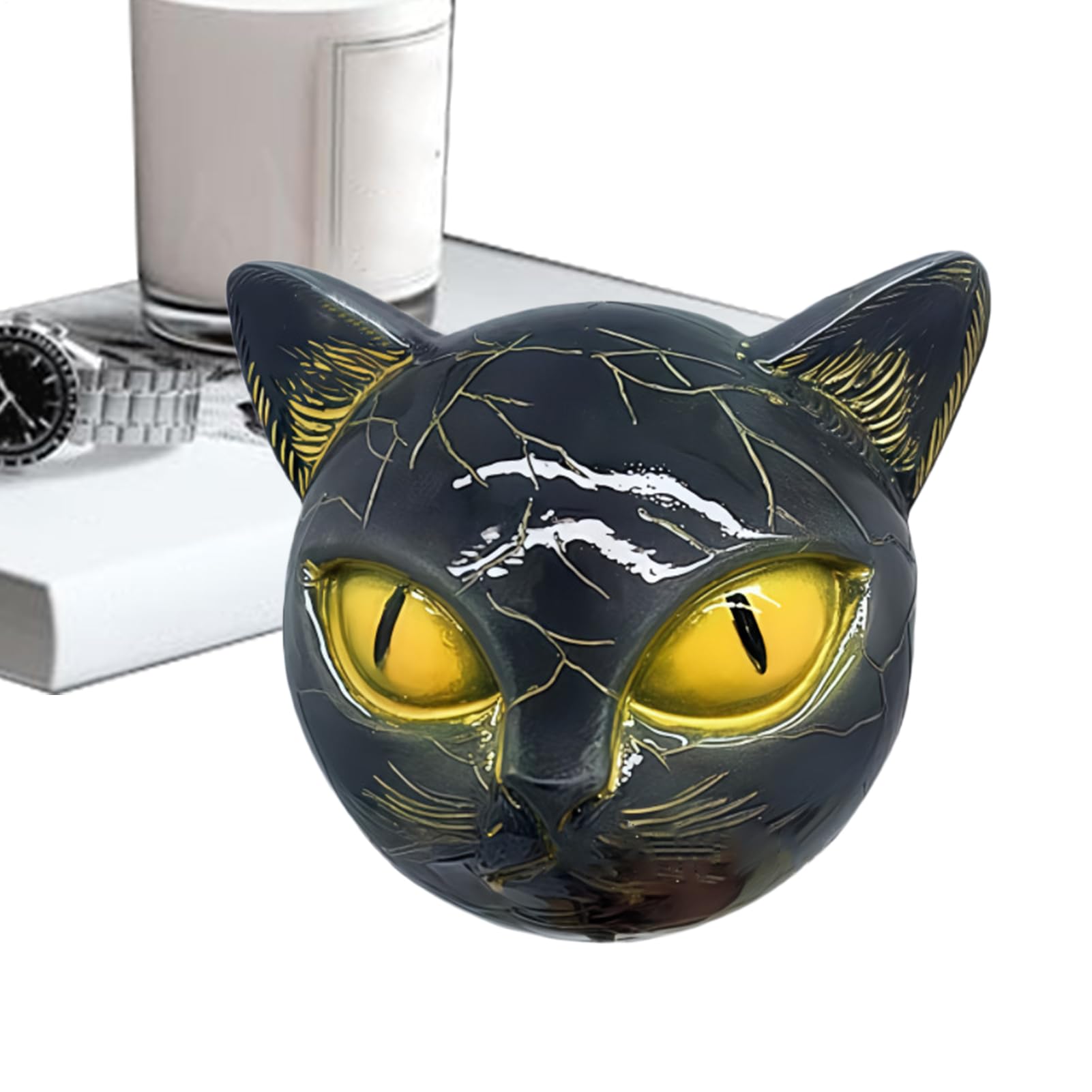 Décoration de chat noir pour étagère et salle de bain