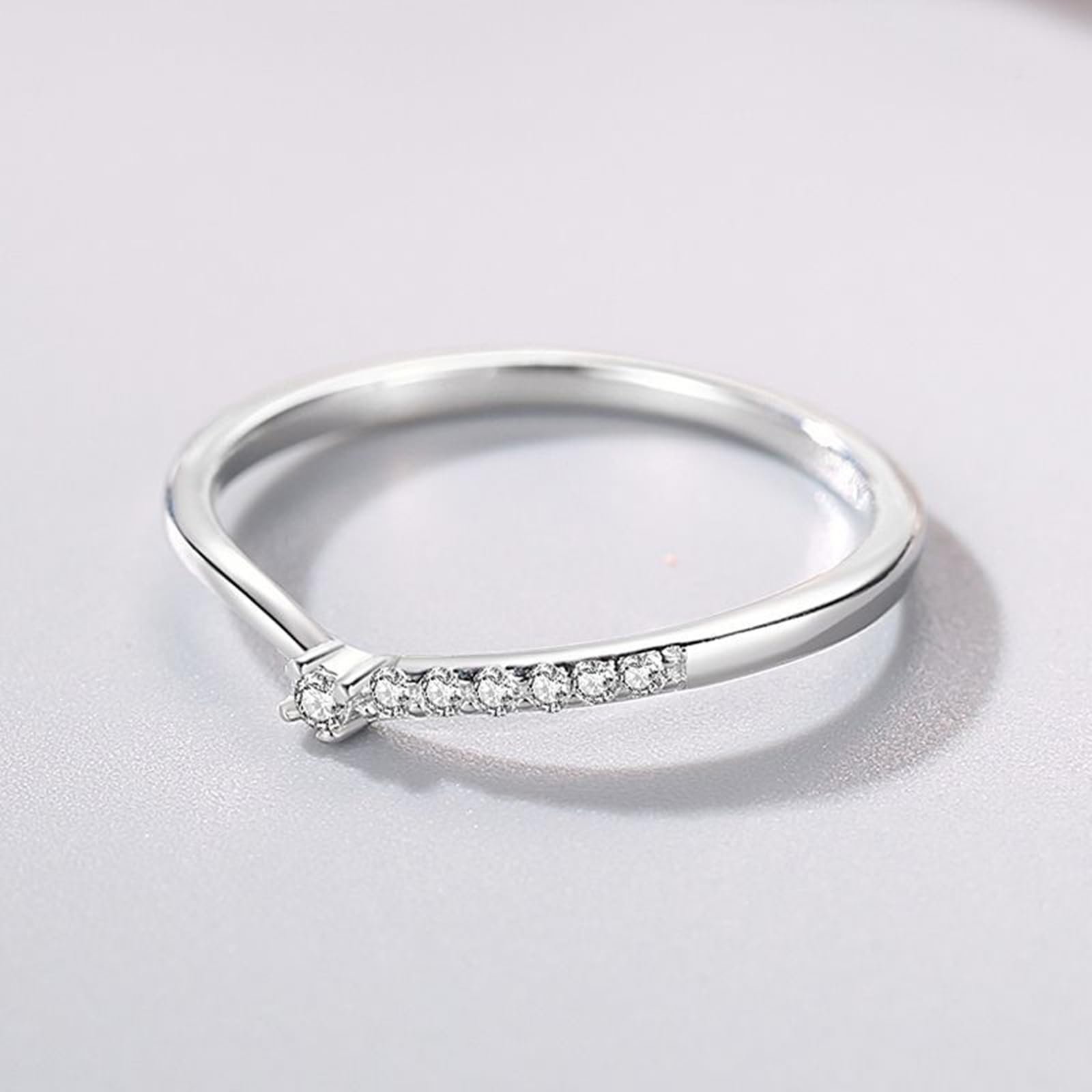 Anillos de diamante de oro blanco, anillos de boda para mujer, oro auténtico, delicado anillo de compromiso, alianzas con diamantes para mujeres