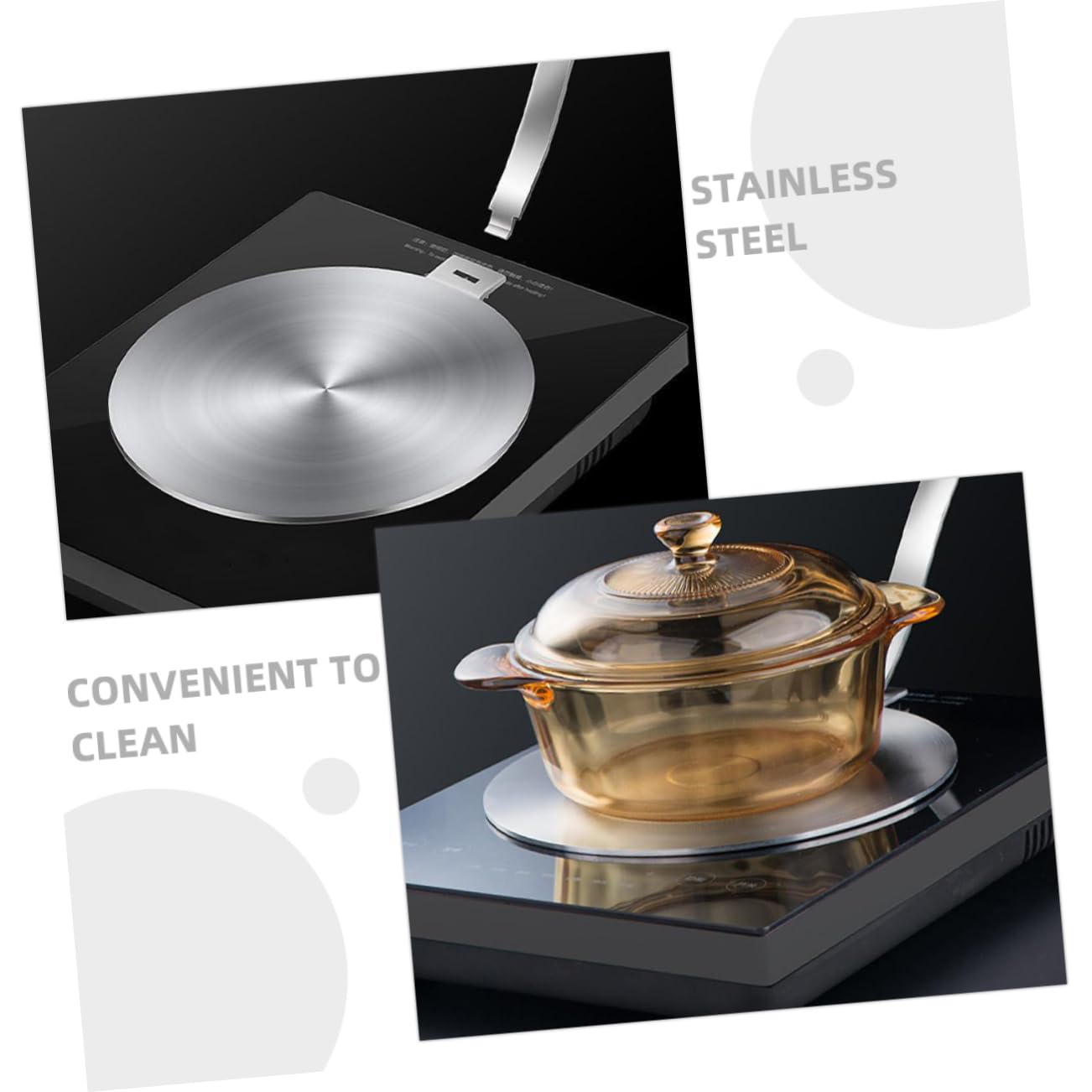 Garneck Induction Cooker Heat Transfer Plate Hob Ring Plate for Induction Heat Diffuser