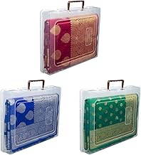 Multipurpose Plastic Saree Storage Boxes Rectangular Storage Box with Locks and Handle Matte Finish for Saree, Laptop, Books, Fabric, Clothes (Pack of 3)