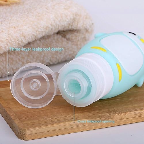 Miniatura 6 de Juego de botellas de viaje para líquidos, aprobado por la TSA a prueba de fugas, recipientes de viaje de silicona para champú, acondicionador,