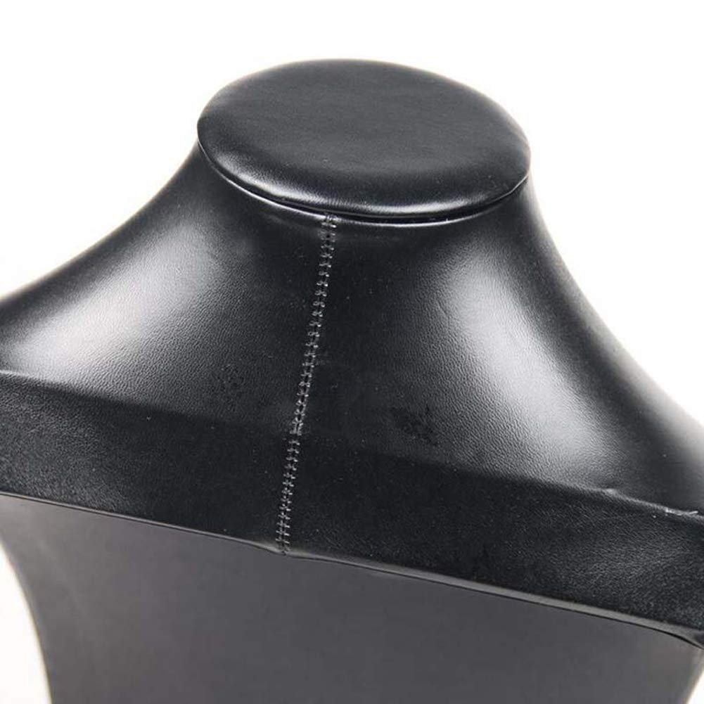 Czarny stojak na biżuterię ze skóry PU do naszyjników i wisiorków, stojak na szyję, stojak na biżuterię, dostępne 3 modele (kolor: Wysokość 30 cm)