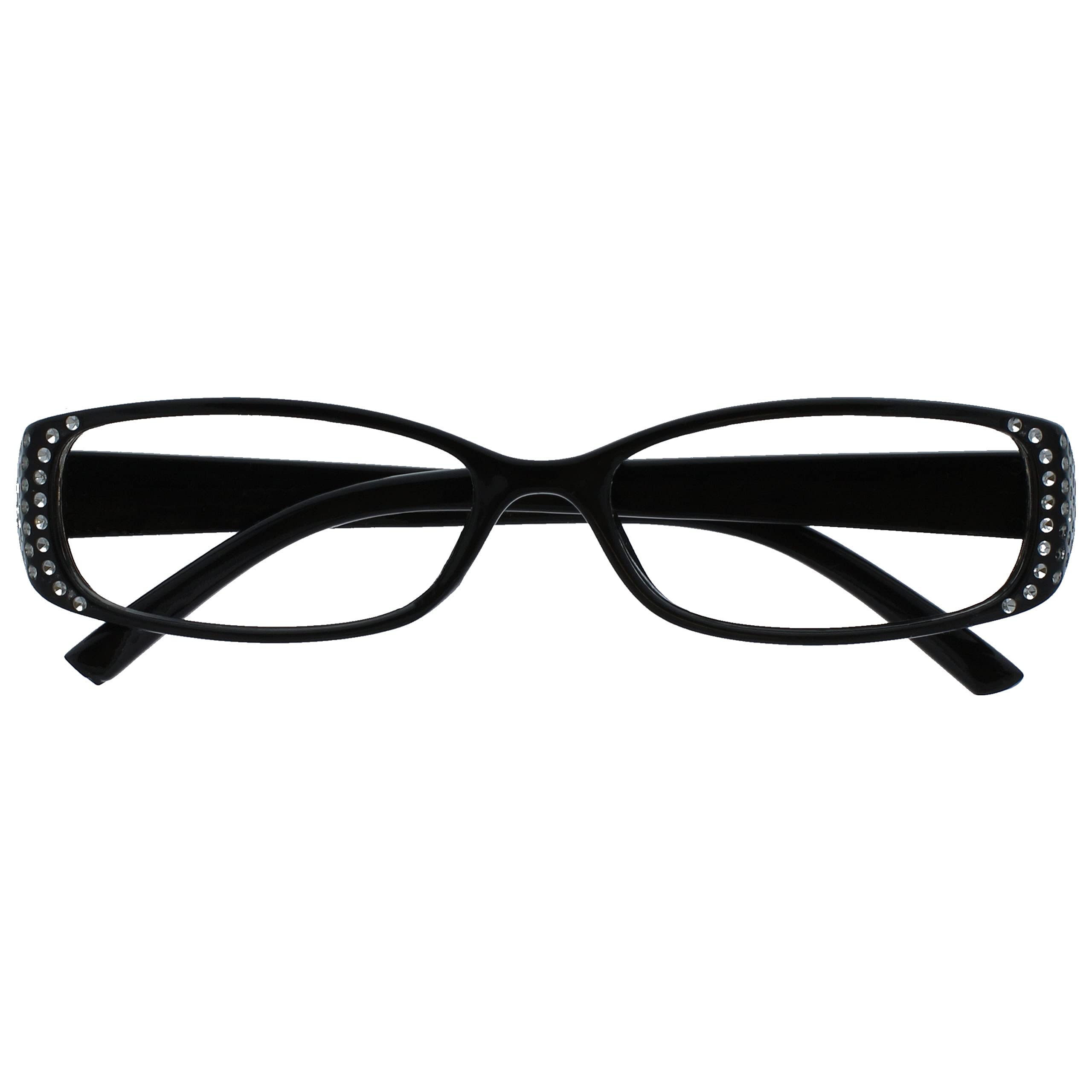 The Reading Glasses Company Black Diamonte Style Readers Designer Style Womens Ladies UVR093BK +1.50