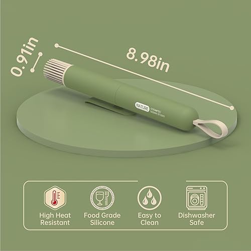 Miniatura 2 de Cosamtec Cepillo de silicona para repostería, cepillo de pastelería para hornear y cocinar, de grado alimenticio y sin BPA, cepillo de aceite para