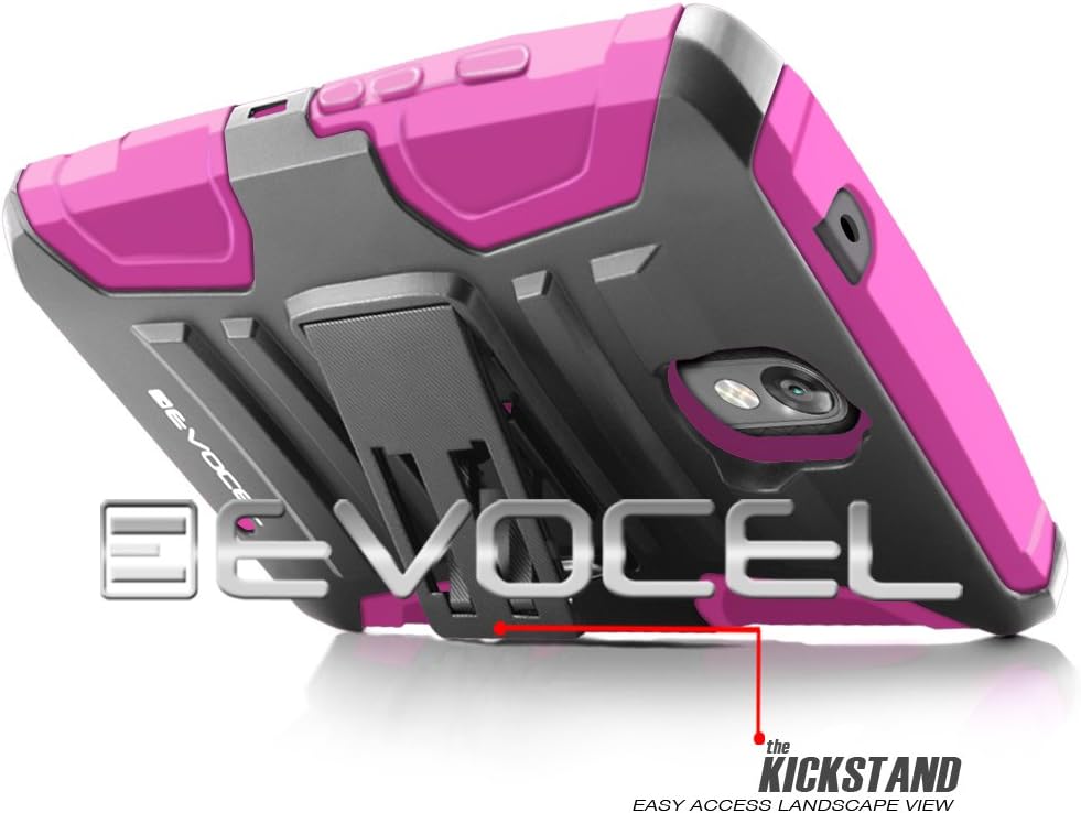Droid Turbo 2 Case, Evocel [Generation Series] Belt Clip Holster, Kickstand, HD Screen Protector, Dual Layer for Motorola Droid Turbo 2 (XT1585/ 2015 Release), Pink (EVO-MOTXT1585-AB205)