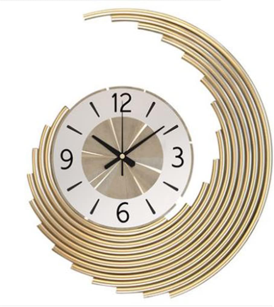Amodern Wall Clock Decor Metal Silent Wall Clock for Living Room Decor Nordic Light Decoration Wall Clock for Living Room Decor Modern Wall Decoration，Homenishing Decoration