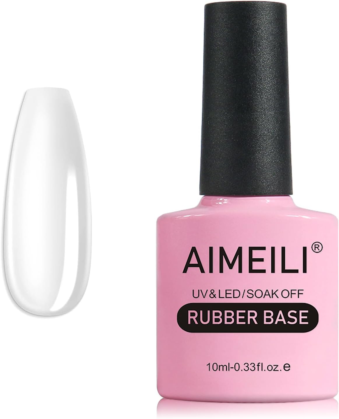 Clear Rubber Base Gel For Nails, Soak Off U V LED Hema Free Gel Nail Polish, 4 in 1 Nail Strengthen/Enhance/Base Coat/Color 10ml