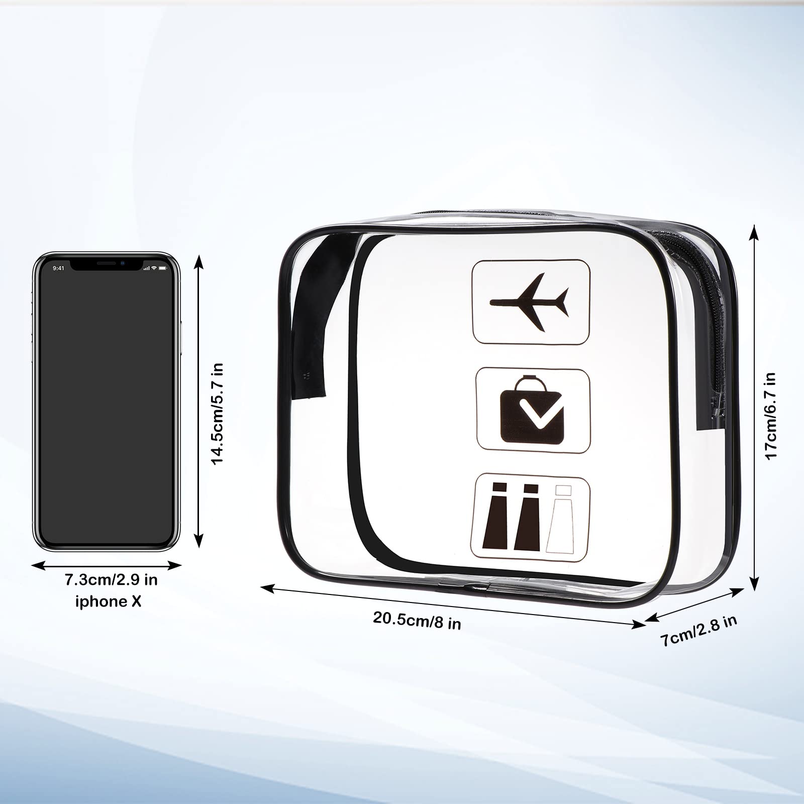 Oderra Beauty case Trasparente, TSA Borsa viaggio per il trasporto di liquidi, Beauty case Impermeabile per Cosmetici, Donna/Uomo