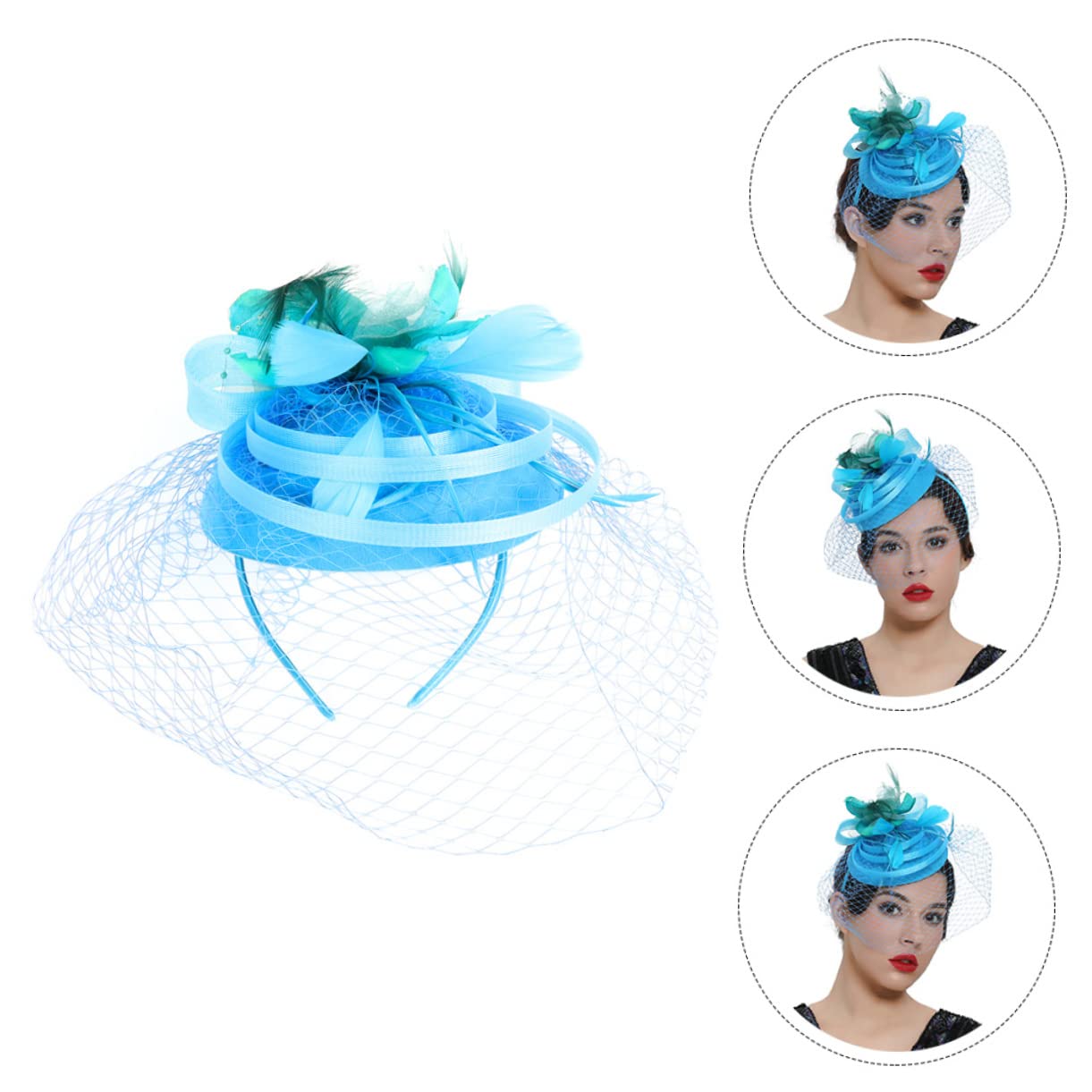 minkissy 2 cappelli da tè per la sposa da sposa copricapo per matrimonio fascinator cappelli per le donne tea party Fascinator Tea Party copricapo 1920 fascia da donna Fascinator fascia