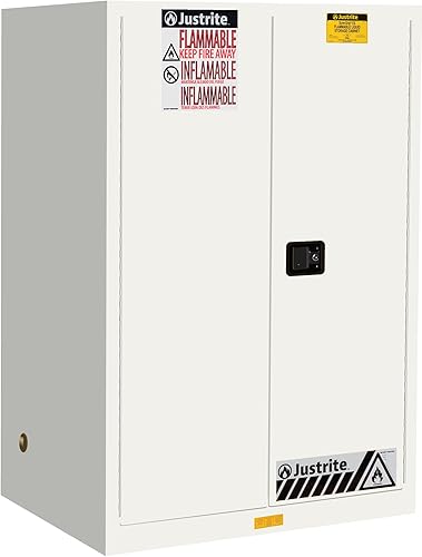 Miniatura 44 de Justrite Sure-Grip EX Gabinete de almacenamiento de líquidos inflamables, gabinete de fuego de acero reforzado de 60 galones para almacenamiento