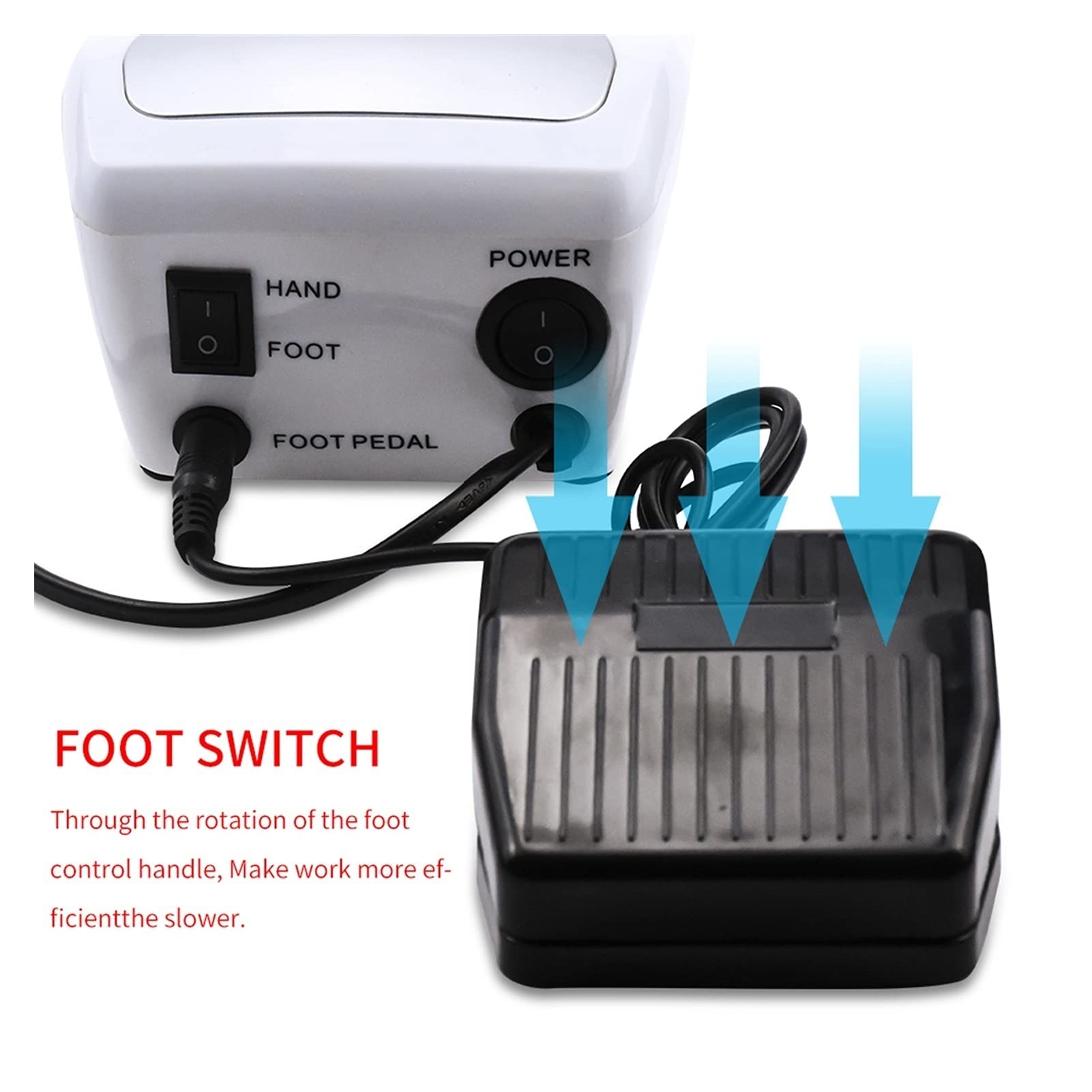 Máquina Perforadora de uñas 3 2W 35000RPM Aparato de Taladro uñas Pro Electric para Manicure Pedicure Files con Cortador Nail Art Drill Machine Tools(32W 35000RPM White)