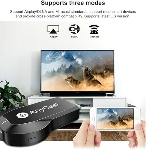Miniatura 4 de Receptor de pantalla inalámbrico 4K 1080P 5G2.4G de doble banda, SmartSee WiFi HD, adaptador de espejo fundido para iPhone, Mac, iOS, Android a TV,