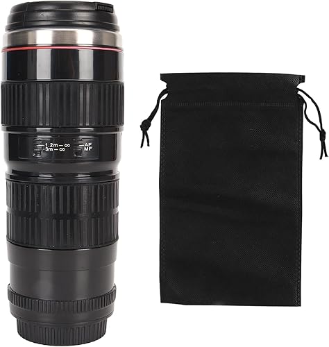 Miniatura 1 de Zerodis Taza de café con lente de cámara, taza de acero inoxidable con fotos divertidas, tazas de café de acero inoxidable, tapas selladas, taza de