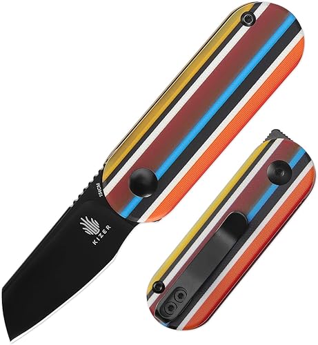 Kizer Serape Series Mini cuchillo de bolsillo para bahía de 1.89 pulgadas, hoja de acero EDC cuchillo G10 mango Folidng Tools V2583C1