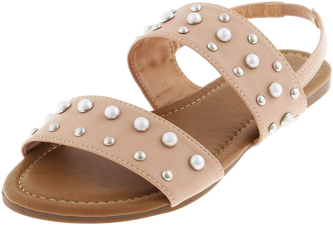 Capelli New York Ladies T-Strap Sandal with Rhinestones and Gem Trim