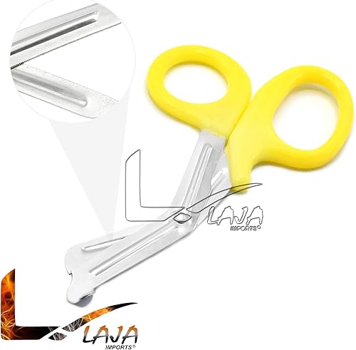 Miniatura 7 de 3 piezas (negro, amarillo y azul) para uso paramédico, vendaje trauma EMT, tijeras de acero inoxidable de 7.25 pulgadas (marca LAJA IMPORTS