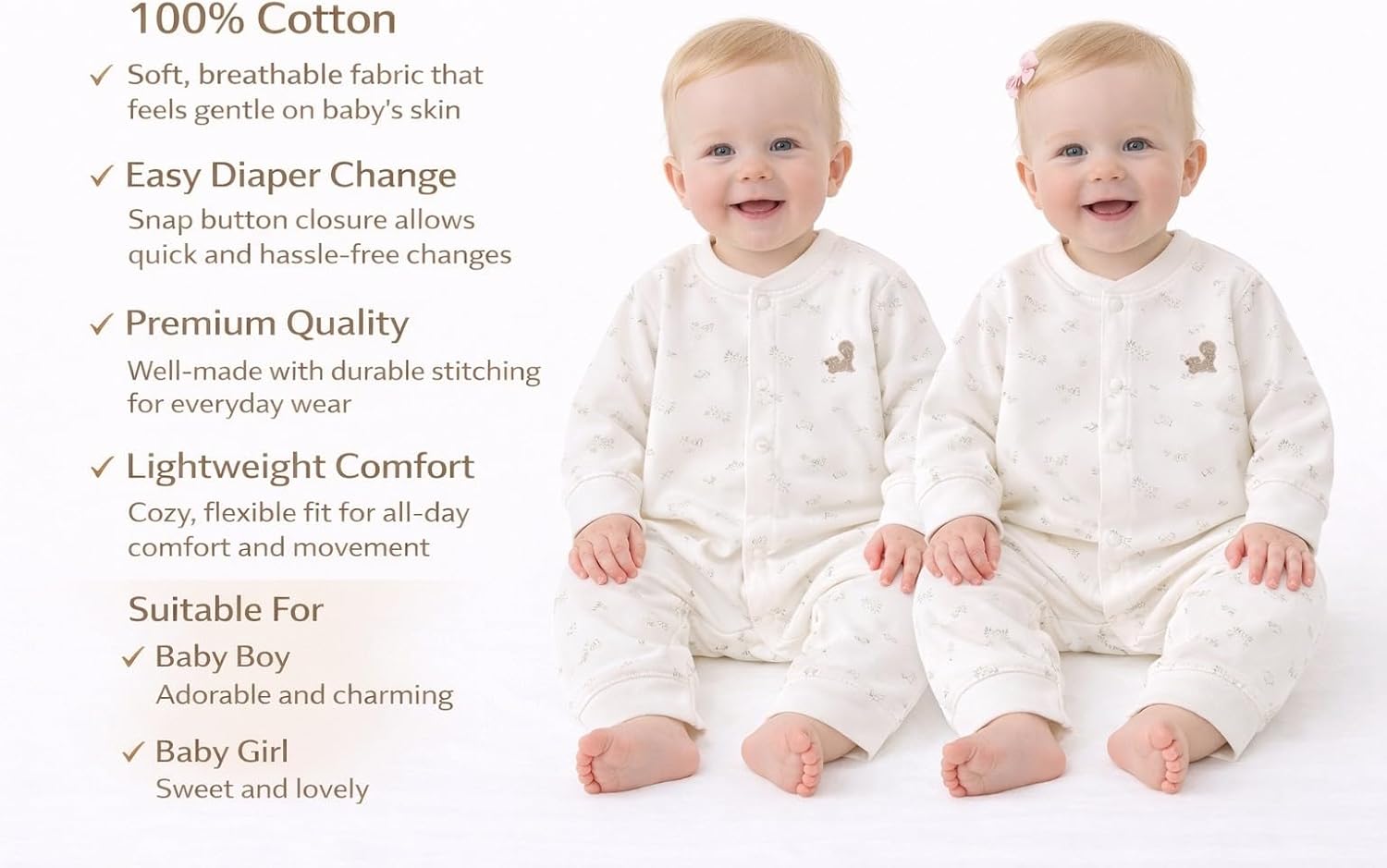 Boo Boo Baby Unisex Cotton Romper - 100% Cotton Soft Bodysuit - Image 5