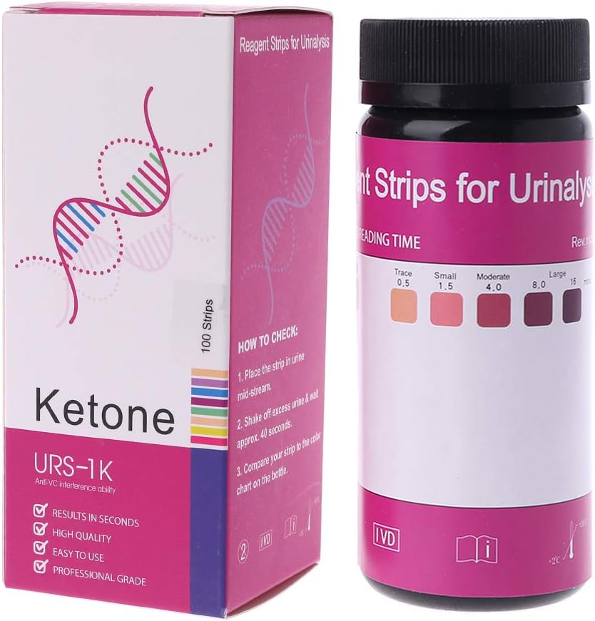 Werst 100 Strips/Set Ketone Test Strips Urine Tester Reagent Strip Anti-VC Test-Atkins Diet Weight Loss Analyze Analysis Urinary URS-1K Home Ketosis Tests