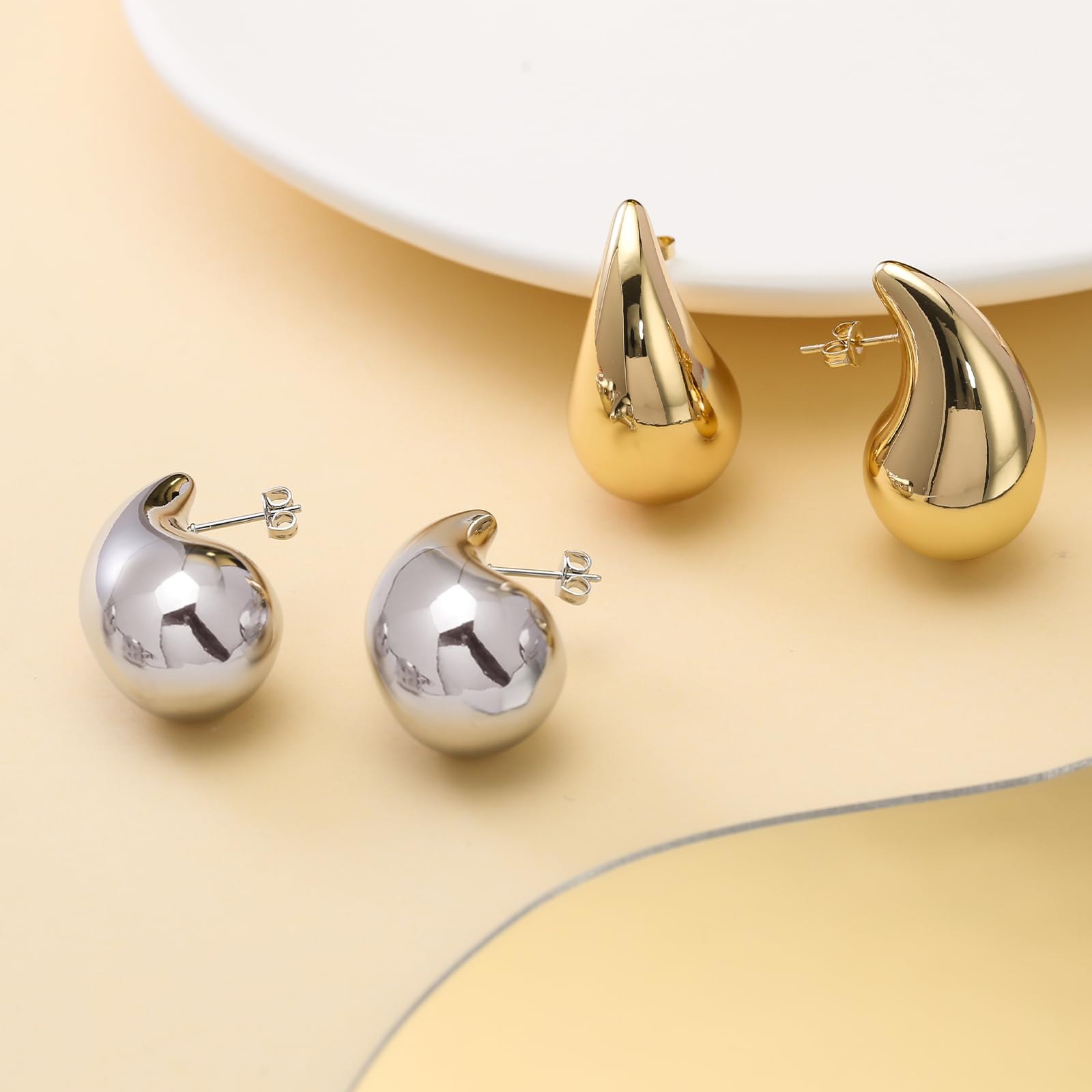Orecchini Donna Oro Dupes, Orecchini Chunky Orecchini Oro 18k Orecchini a Goccia d'acqua Orecchini Dorati Orecchini Argento Oro Orecchini Anallergici Donna Moda Gioielli Regalo per Donna Ragazza