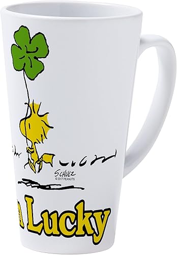 Miniatura 2 de CafePress Peanuts Woodstock Lucky - Taza con leche (17 onzas)
