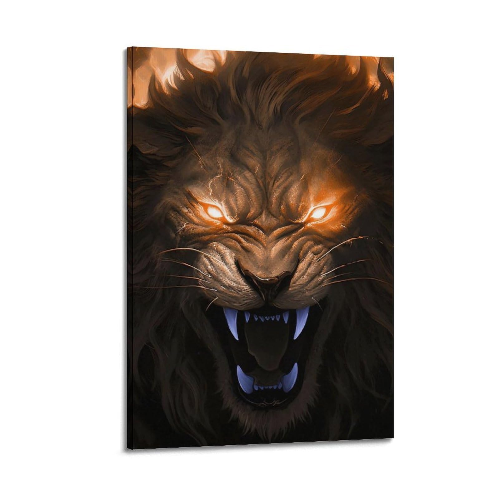 WZKTCL Animal Artwork Poster The Fierce Lion Poster Decorative Painting Canvas Wall Posters And Art Picture Print Modern Family Bedroom Decor Posters 20x30inch(50x75cm)