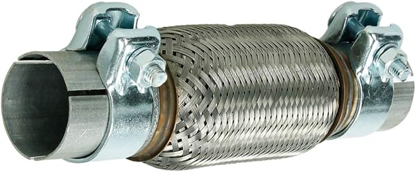 ECD Germany Tuyau Flexible - 50,7 x 150 - pour D' échappement Auto Verrouillage - Acier Inoxydable - avec Deux Pinces - Assemblage sans Soudure - Système du Tube Ondulé - 1
