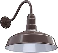 Vista 57 de Steel Lighting Co. Gardena - Luz de granero Montaje en pared al aire libre Cúpula de 16 pulgadas Cuello de cisne de 23 pulgadas Luz