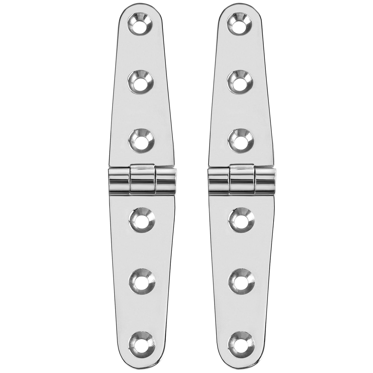 Qwork Qwork® 316 Stainless Steel Marine Strap Hinge 28 * 152 Mm / 5.98X1.1in, 3 Hole Door/Gate Hinge For Boat, Home Hardware