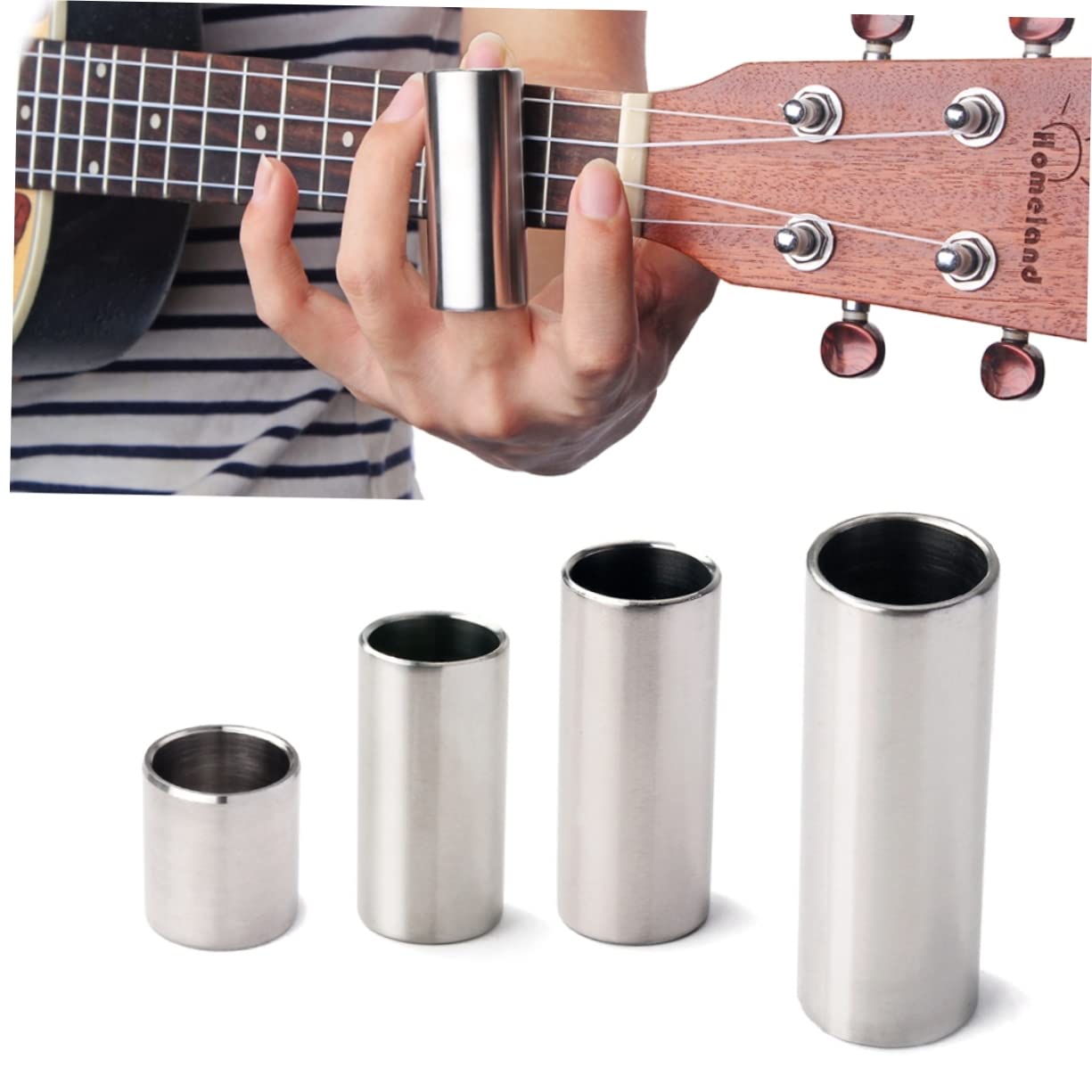 JOINPAYA Electric Guitar Slides 5.1cm Stainless Steel Sliding Stick Chromed Steel Slider for Blues Finger Slide Guitar