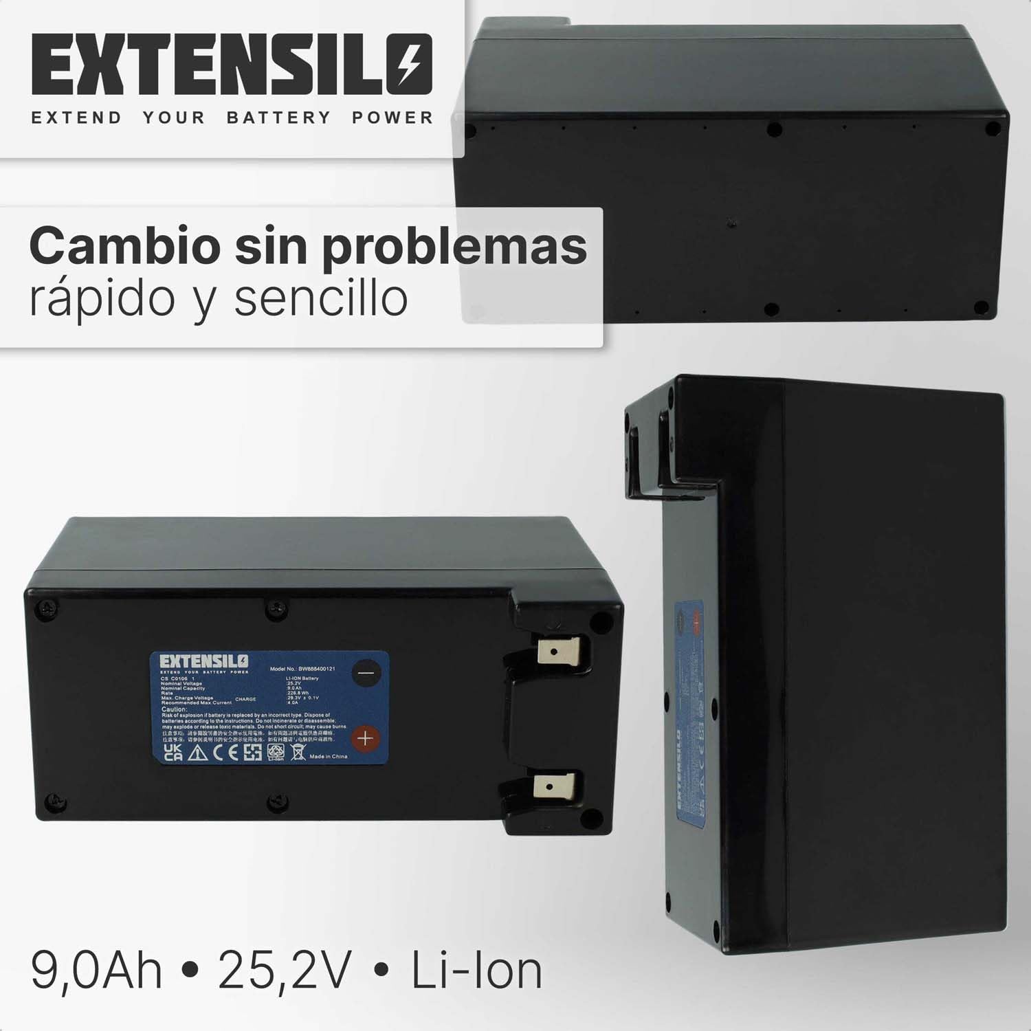 Batería reemplaza Zucchetti CSC0106, CSC0106/1, CS-C0106-1 para cortacésped 9000mAh 25,2V Li-Ion