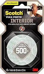 Scotch, 3M, Fixa Forte, Fita Dupla Face, Espuma, 12mm x 1,5m