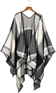 GREQ Sciarpe e Stole da Donna Nuovo Mantello a Quadri Scozzese Caldo Autunno e Inverno Scialle da Viaggio Mantello Invernale Femminile