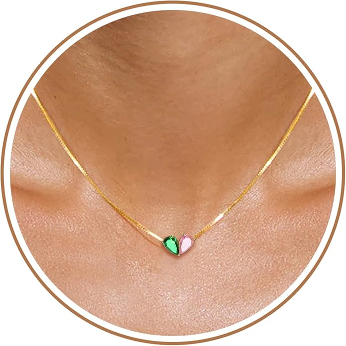 Birthstone Necklace for Women Dainty Gold Necklace with 2 Birthstone Christmas Stocking Stuffers Teen Girl Gifts Trendy Stuff Birthday Gift Moms 2025 Graduation Gift Adjustable Anniversary Jewelry for Daughter Girlfriend Friend