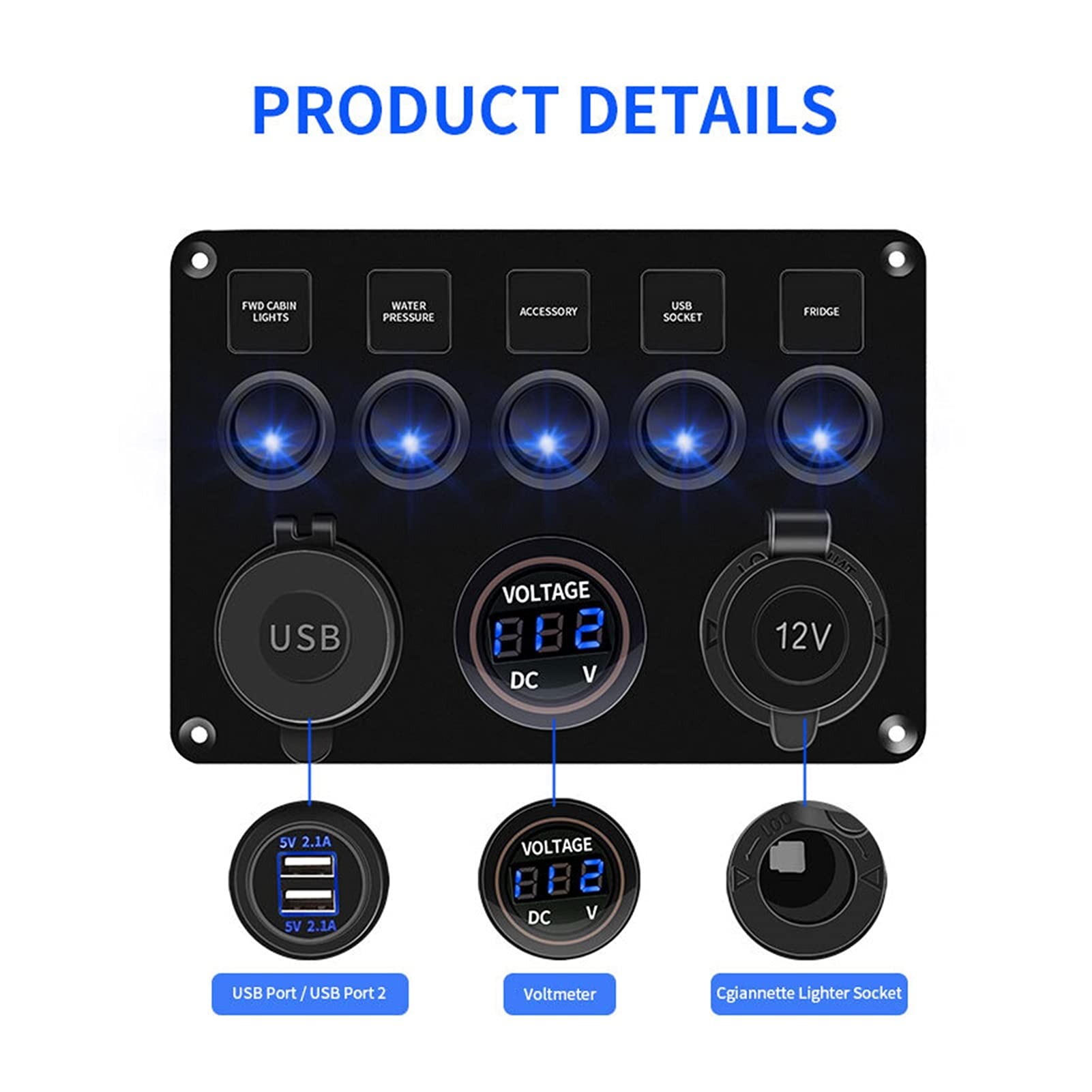 Presa Doppia USB Da Pannello Caricabatteria Per Auto Camper Moto Barche