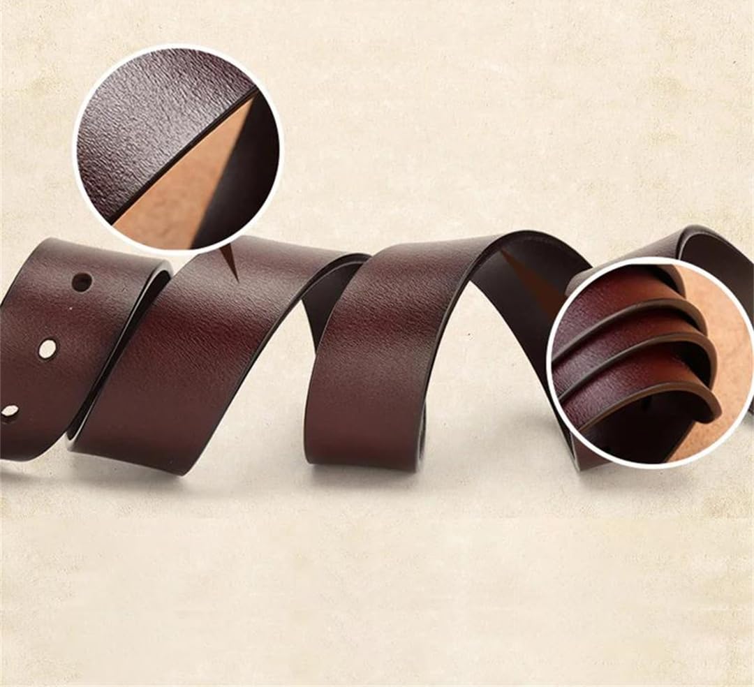 Yeuyyben Cinturón de cuero para hombre con hebilla dorada, estilo casual, de negocios, estilo vintage