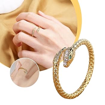 Amazon | [Shnmersy] 蛇の形 指輪 ファッションリング