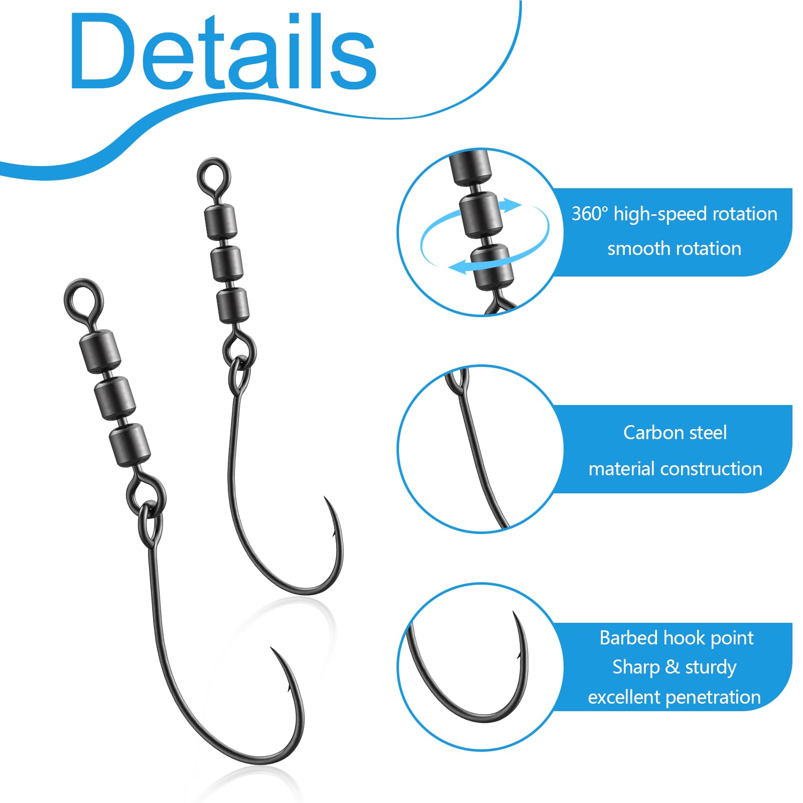 12 Pezzi Girelle da Pesca Ami da Pesca e 40 Esche Pesca Trota Pesca Accessori per Trota in Mare e Acqua Dolce