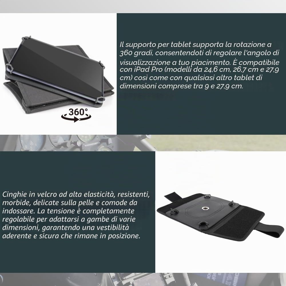 Pilot Kneeboard, include portablocco in alluminio. Adatta per iPad Pro 9,7", 10,5", 11", iPad e iPad Air 1/2/3/4/5/6 e qualsiasi altro tablet da 9" - 11"