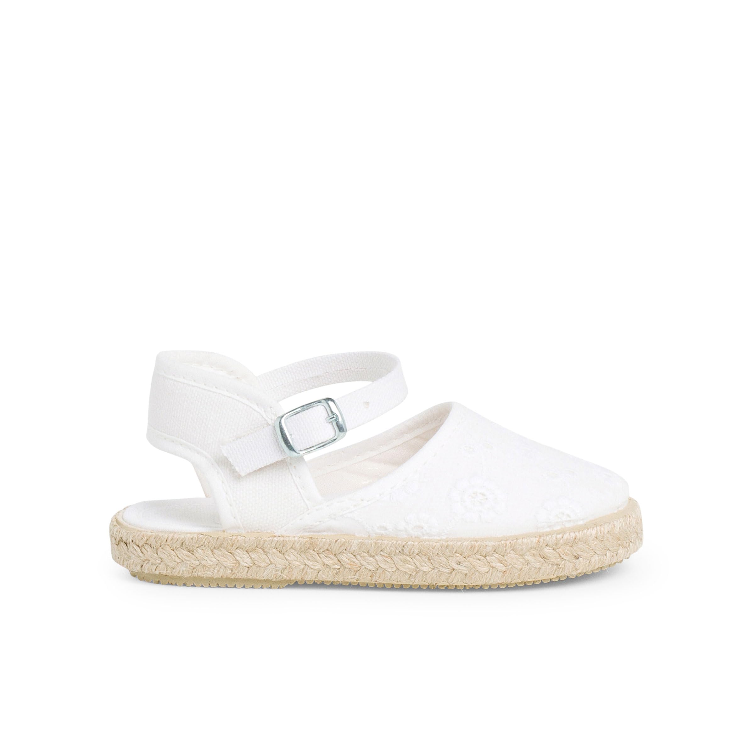 Pisamonas Alpargatas para Niñas con Hebilla Talla 19 Color Blanco
