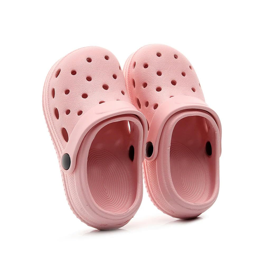 Kids Sandals Hole Children's Shoes Slippers Soft Anti-Skid Simple Design Hole Baby Shoes Sandy Beach (Pink 25)