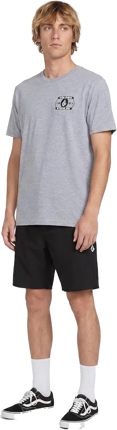 Volcom Men's Logo Short Sleeve T-Shirt – Soft Cotton Crewneck Basic Graphic Tee