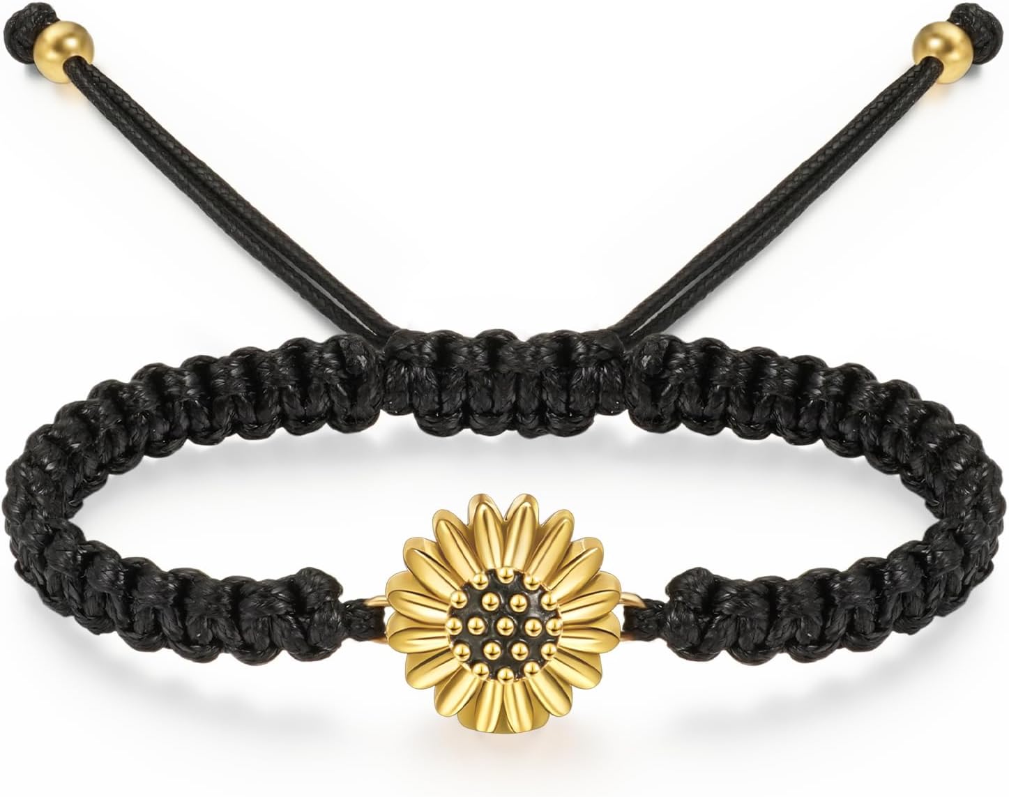 abooxiu Urn Bracelet for Ashes Sunflower Cremation Jewerlry Ashes Bracelet Memorial Cremation Bracelets Urn Jewelry for Ashes of Loved Ones Adjustable Braided Rope for Women