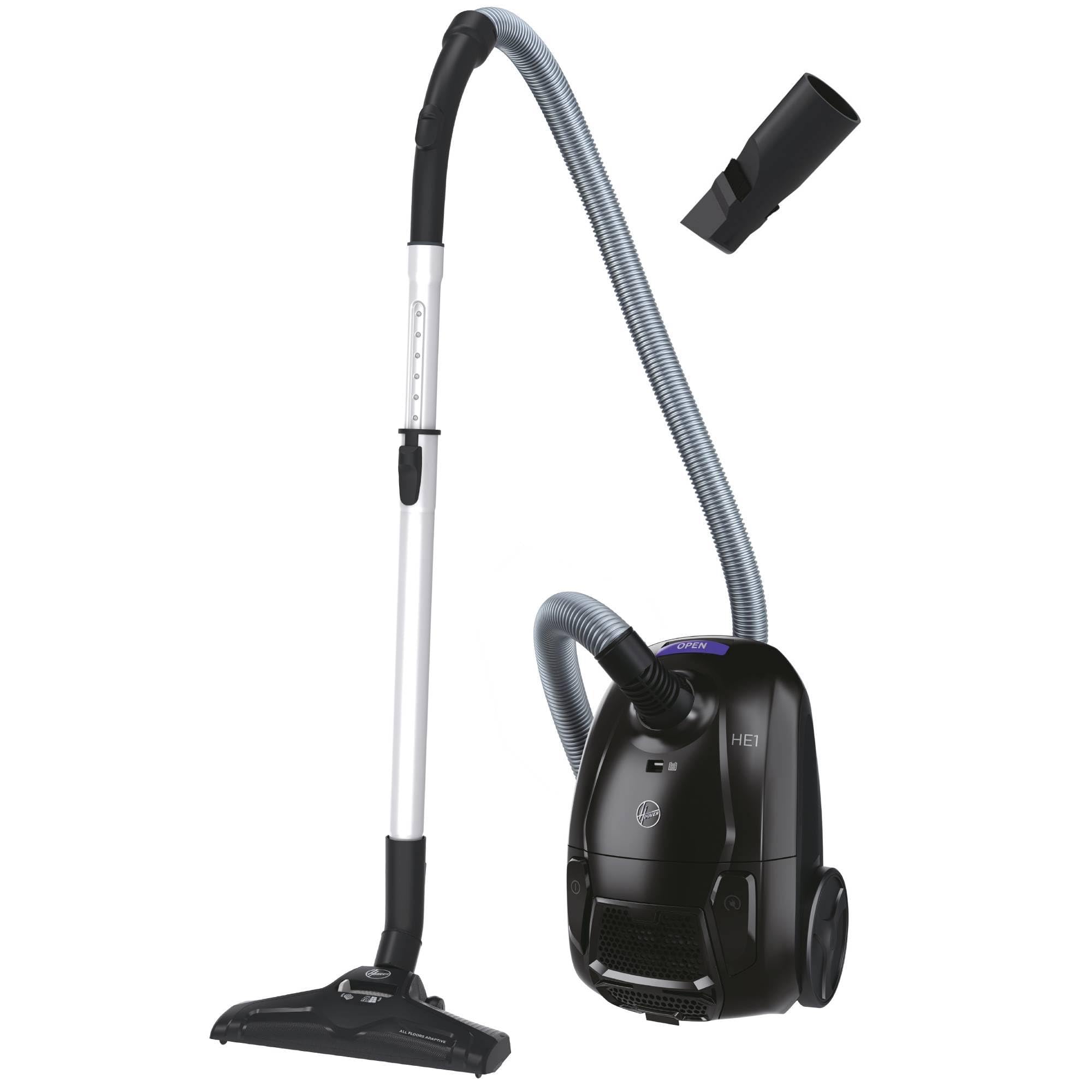 Hoover HE1 Home Aspirateur traineau avec Sac Compact Puissant 700W, Léger, Haute Performance, Brosse Tous Sols, Filtre EPA Lavable, Capacité 2,5L, Accessoires 2en1, Vidage Facile, HEZ107HM