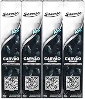 Creme Dental Sorriso Carvão Ativado 4 unidades de 90g
