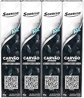 Creme Dental Sorriso Carvão Ativado 4 unidades de 90g