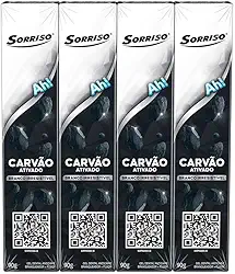 Creme Dental Sorriso Carvão Ativado 4 unidades de 90g