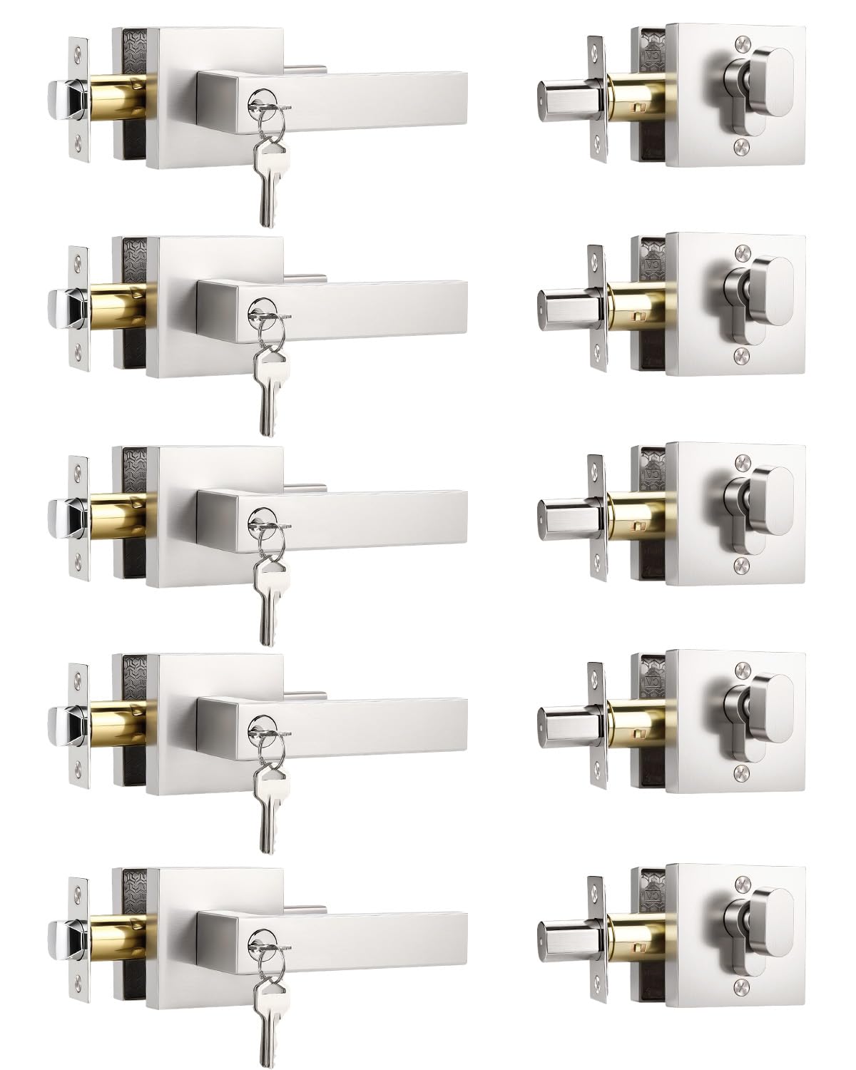 KNOBWELL Matte Black Door Knob & Deadbolt Set -21