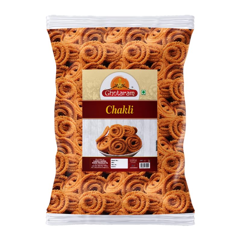 Ghotaram Classic Flavour Chakli Chakoli Murukku Delicious Namkeen & Snacks | Special Bhajni Chakli No Artificial Preservatives | Vegan Snack | Butter Chakri | Ready to Eat Snacks Murukku-350g*1Pack (B0C9M8TGVG) Amazon Price History, Amazon Price Tracker