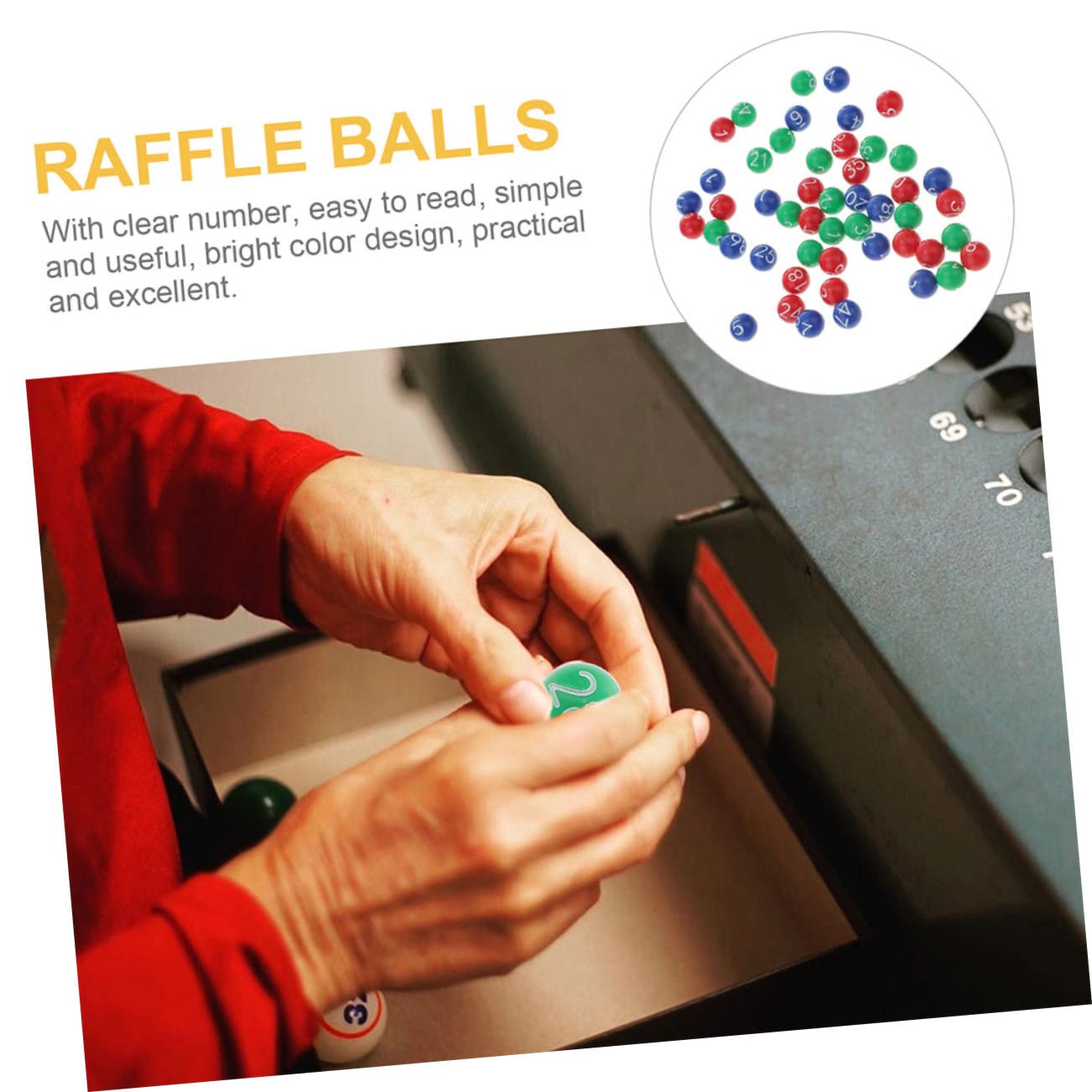 FAVOMOTO 2 Pack Raffle Number Balls Bingo Balls Small Plastic Seamless Game Balls for Parties and Events