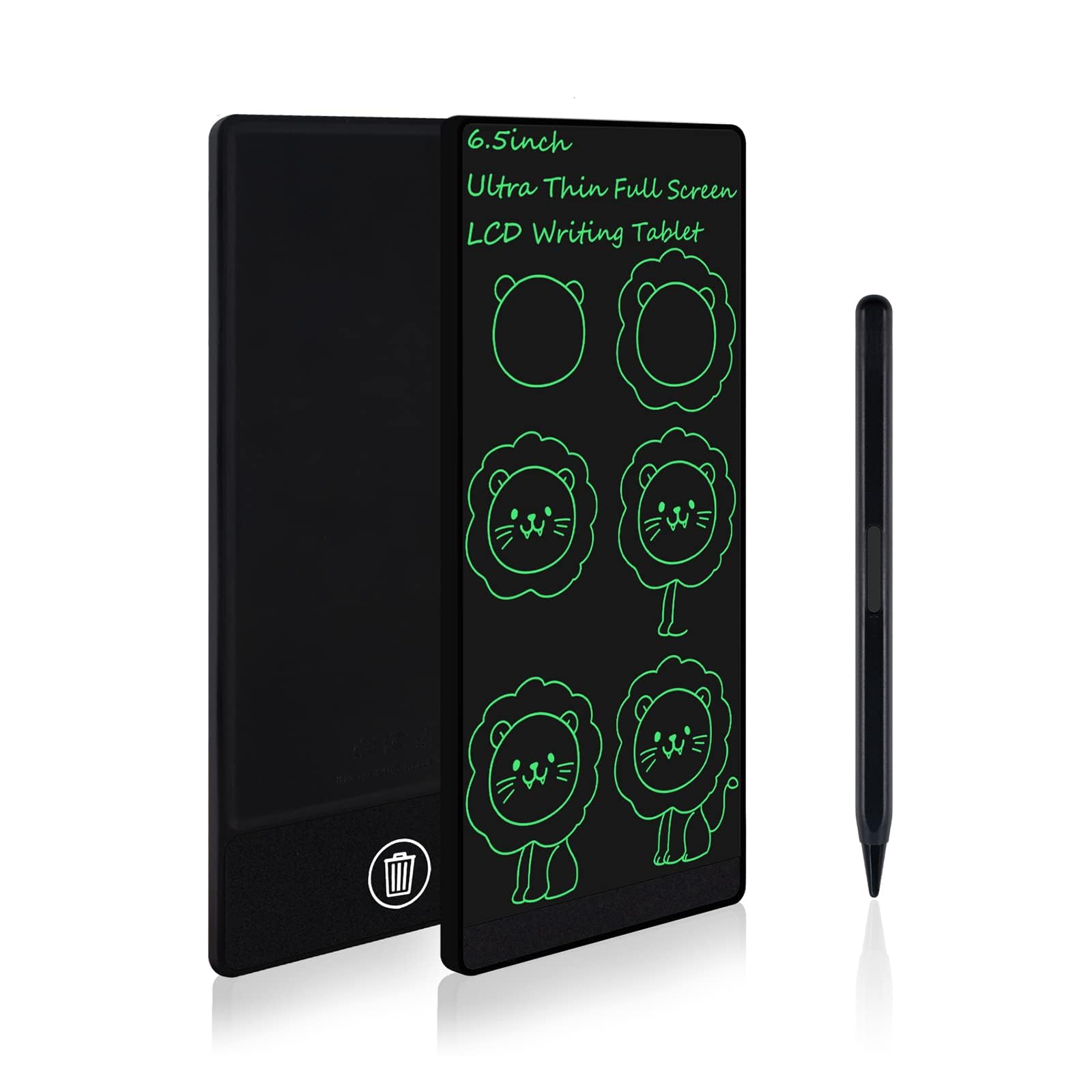 NALACAL Mini Lcd Writing Tablet, 6.5in Erasable Reusable Electronic Drawing Pads, Electronic Scratchpad for Kids and Adults, Pressure-Sensitive Technology, No Radiation, No Glare, Black